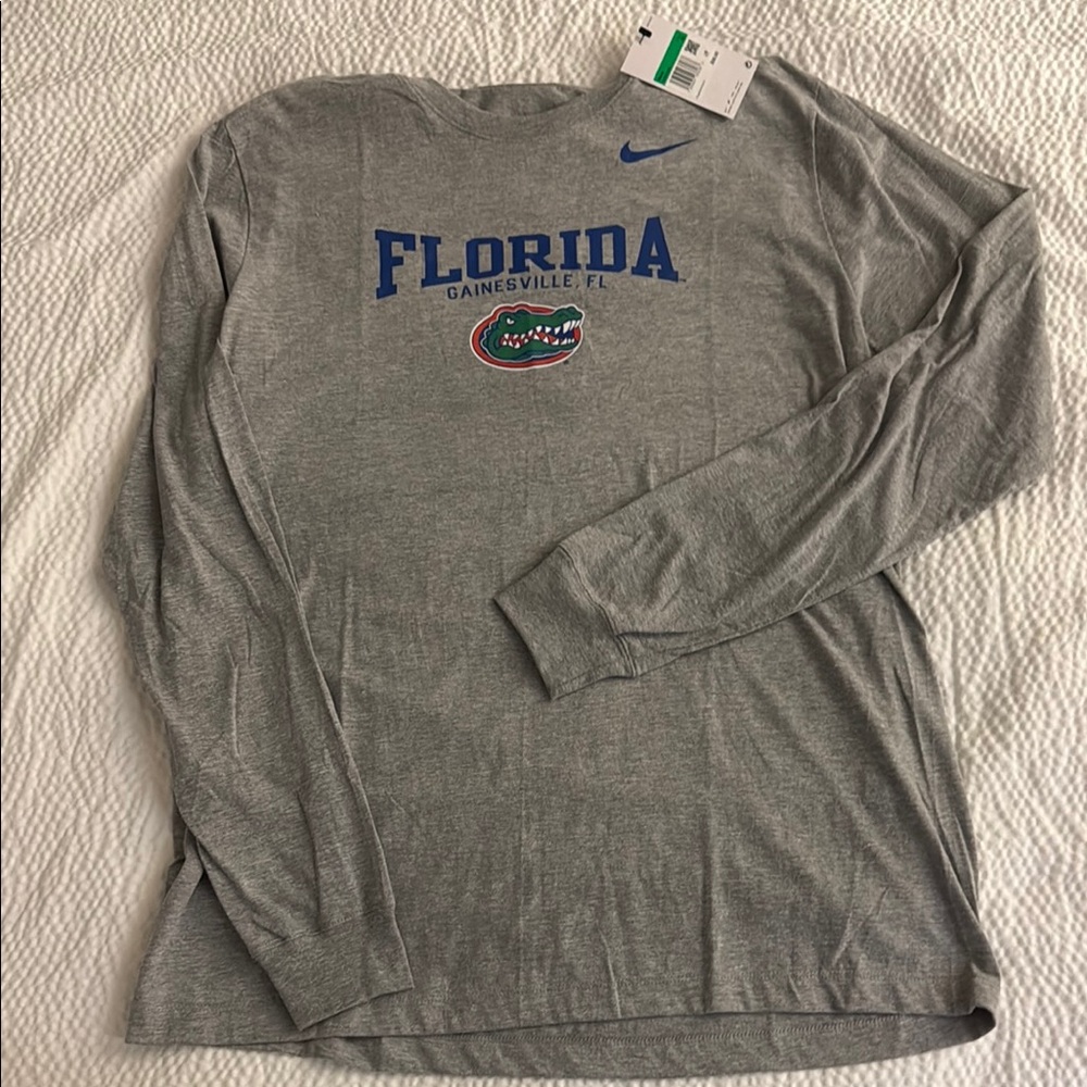 Nike Gray Long Sleeve Tee for Athletic Comfort